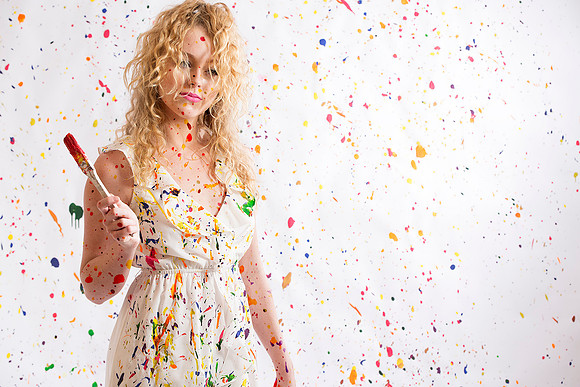 Girl with splatter paint